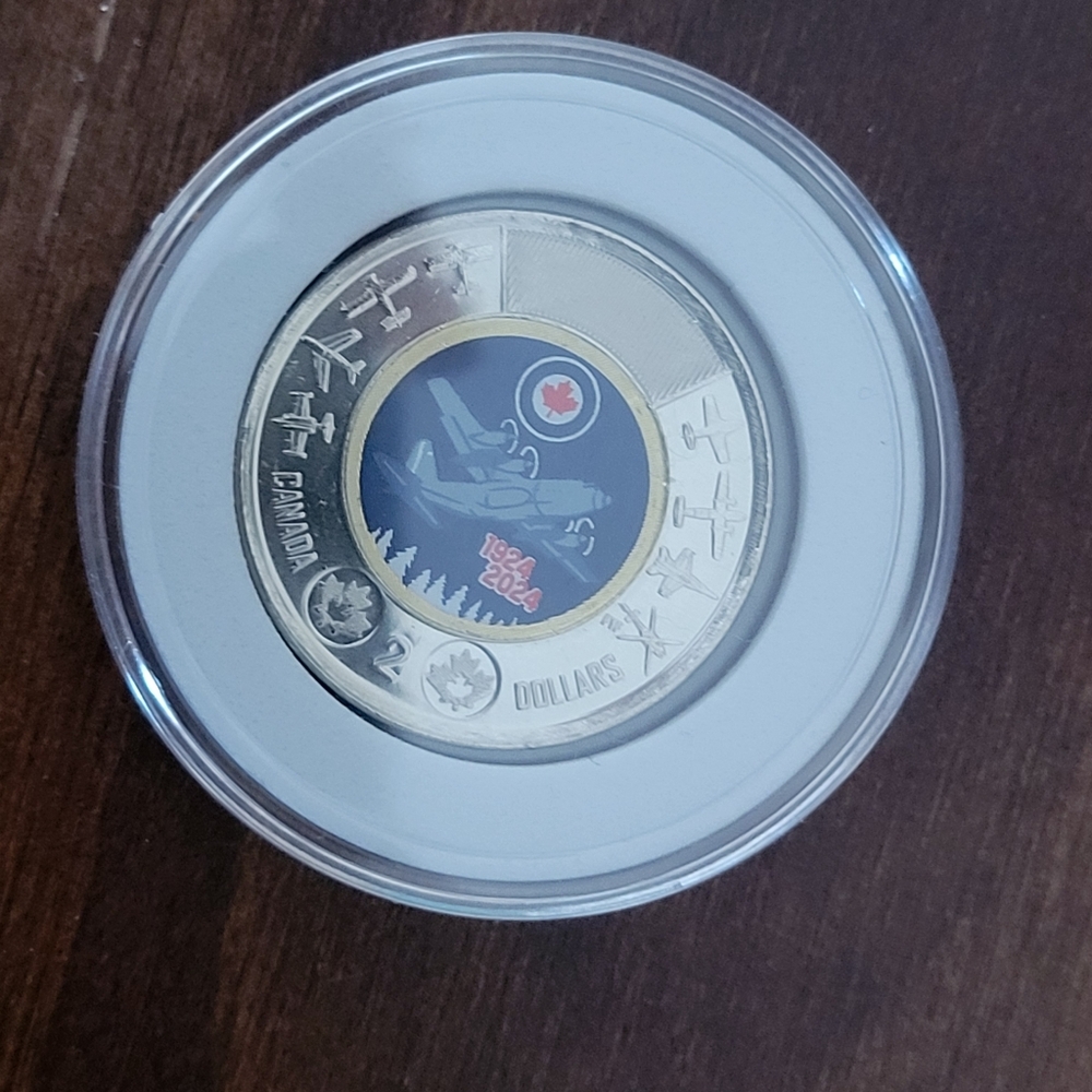 2024 COLLECTIBLE ROYAL CANADIAN AIRFORCE 100 YEAR ANNIVERSARY $2 COIN